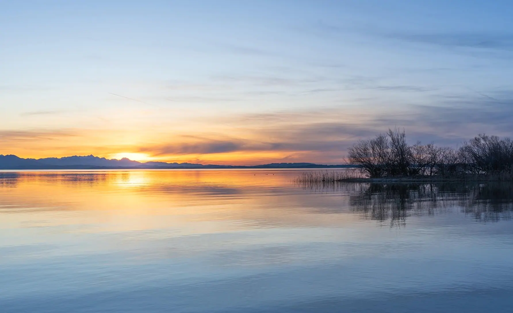 Sunset, lake and nature